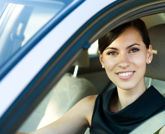 Woman Taking Her Driving Lesson